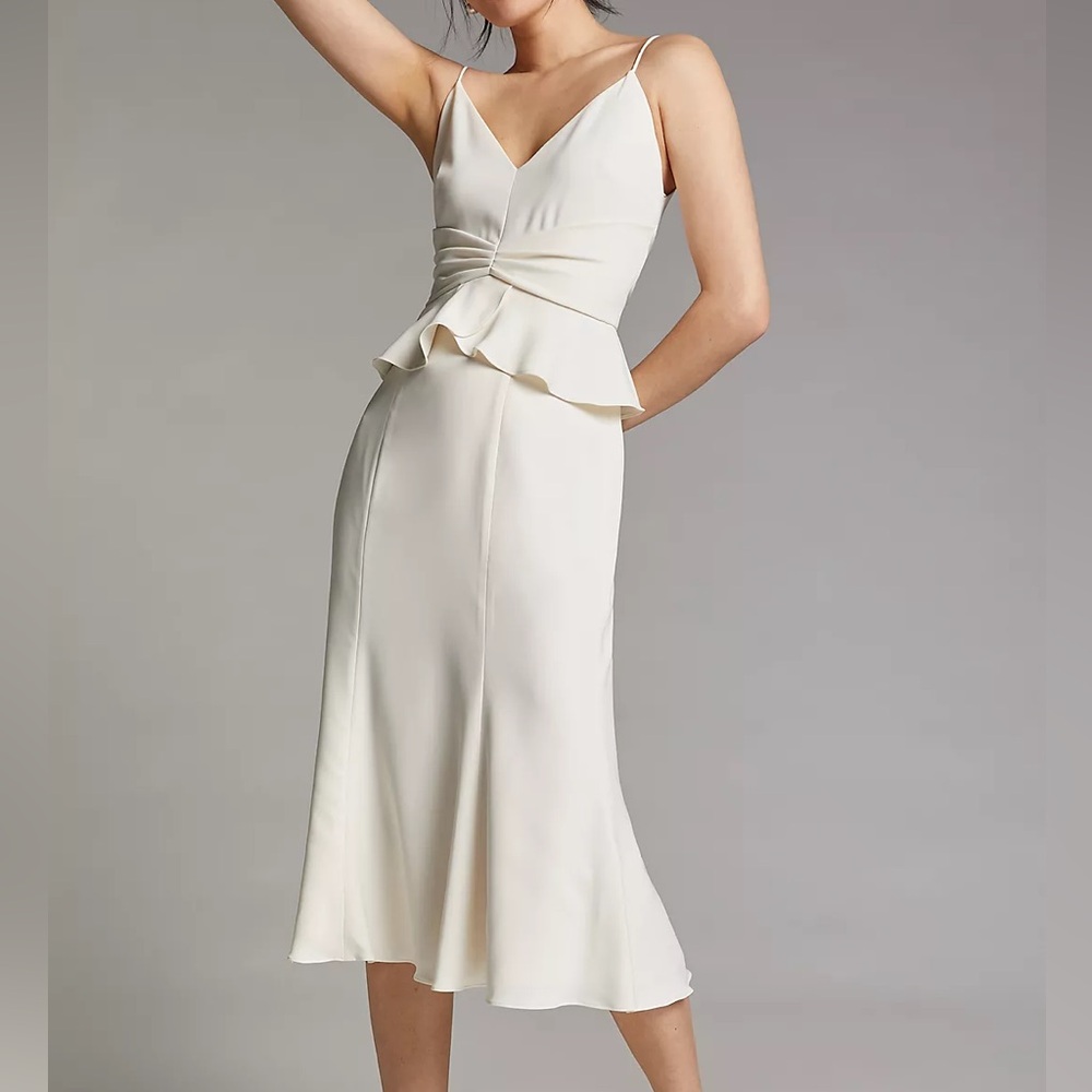 ML Monique Lhuillier Concertina Maxi Midi Dress
